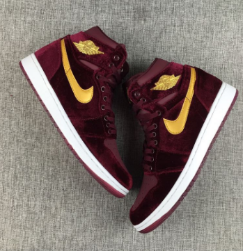 2017 Air Jordan 1 High Velvet Night Maroon Shoes